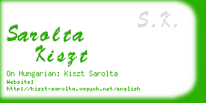 sarolta kiszt business card